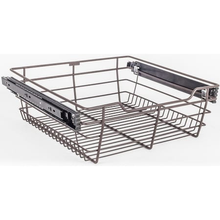 Hardware Resources Dark Bronze Closet Pullout Basket with Slides 14"Dx17"Wx6"H POB1-14176ORB